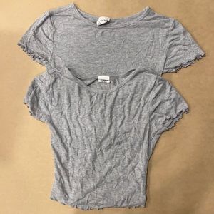 Girls cropped lettuce ribbed tee bundle